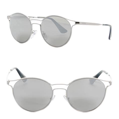 Prada Mirror Silver Frame Sunglasses SPR 62S // Like New!